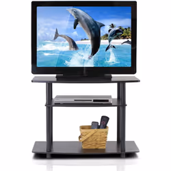 Furinno Toolless TV Stands, Wood, Dark Brown/Black, one size