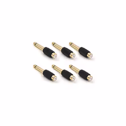 6 Pack 635mm Mono Plug Male to RCA Female Audio Adapter