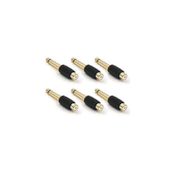6 Pack 635mm Mono Plug Male to RCA Female Audio Adapter
