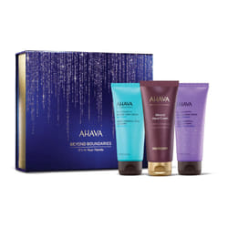 AHAVA It's In Your Hands Gift Set - Includes Mineral Hand Creams of Sea-Kissed  Vivid Burgundy & Spring Blossom  3 x 3.4 Fl.Oz & Sample Crystal Osmote