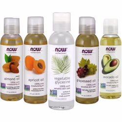 New Now Foods Solutions 5 Pack - Carrier Oil Gift Set: Almond Oil - Grapeseed Oil - Avocado Oil - Apricot Oil - Vegetable Gly ...