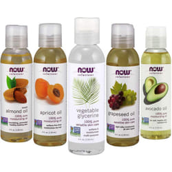 New Now Foods Solutions 5 Pack - Carrier Oil Gift Set: Almond Oil - Grapeseed Oil - Avocado Oil - Apricot Oil - Vegetable Glycerine Oil 100% Natural M
