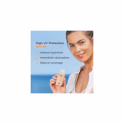 Fusion Water Color SPF 50 (Medium) 50ml , Tinted daily facial sun cream , Ultra-light texture