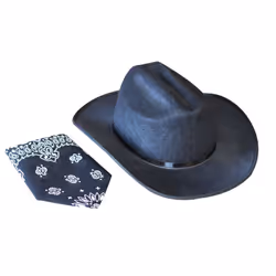 Aeromax Junior Cowboy Hat with Bandanna Black