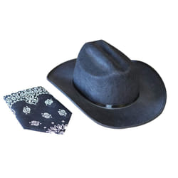 Aeromax Junior Cowboy Hat with Bandanna Black
