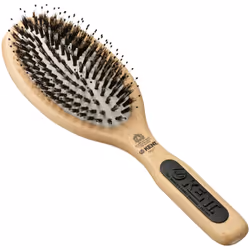Kent PF01 Large Cushion Detangler Brush  Boar Bristle and Non-Scratch Nylon Mix Hairbrush for Straightening Smoothing. Oval W ...