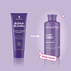 Lee Stafford Bleach Blondes Purple Shampoo for Blonde Hairs | 500ml Neutralizes Brass & Yellow Tones | For Coloured  Silver  Gray & Highlighted Hair C