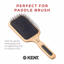 Kent PF17 Large Cushion Paddle Brush  Taming Fine Pins Hair - Detangling Long  Thick  Curly Hair  Scalp Massager  Growth Stimulator. Wet or Dry Use. M
