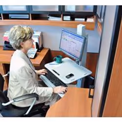 Ergotron WorkFit C-Mod, Single Display Sit-Stand Workstation 68.6 cm (27") Floor Grey