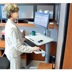 Ergotron WorkFit C-Mod, Single Display Sit-Stand Workstation 68.6 cm (27") Floor Grey