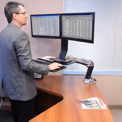 Ergotron WorkFit -A, Dual 55.9 cm (22") Desk Black - Additional view 3