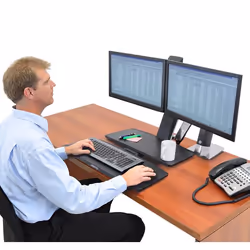 Ergotron WorkFit -A, Dual 55.9 cm (22") Desk Black - Additional view 4