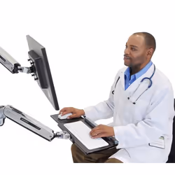 Ergotron LX Sit-Stand Wall Mount Keyboard Arm Stainless steel - Additional view 4