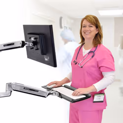 Ergotron LX Sit-Stand Wall Mount Keyboard Arm Stainless steel - Additional view 5
