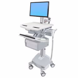 Ergotron StyleView, Multimedia cart, Grey, White, 15 kg, 61 cm (24"), 75 x 75,100 x 100 mm, 0 - 25°