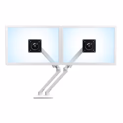 Ergotron MX Series Desk Dual Monitor Arm, 18.1 kg, 61 cm (24"), 75 x 75 mm, 100 x 100 mm, Height adjustment, White