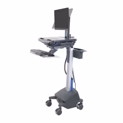 Ergotron STYLEVIEW CART LCD PIVOT LiFe POWERED, UK (dark grey), Multimedia cart, Grey, 2.54 cm (1"), 61 cm (24"), 4 wheel(s), ...