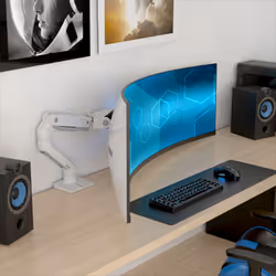 Ergotron HX Series HX ARM WITH VERY HEAVY DUTY PIVOT DESK (WHITE), FOR 1000R 57" MONITORS - Additional view 4
