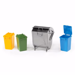Bruder Toys Trash Bin Set (3 Small, 1 Big)