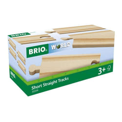 BRIO World 33334 - Premium Short Straight Tracks - 4 Piece Wooden Train Toy Set for Kids | Enhances Motor Skills | FSC-Certified Wood | Compatible wit