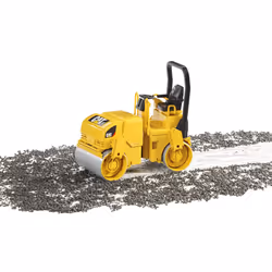 Bruder Toys - Construction Realistic CAT Asphalt Drum Compactor Vehicle with Articulated Steering - Ages 3+