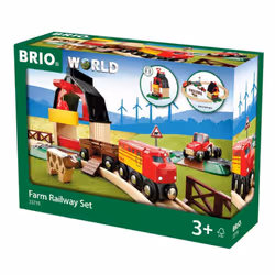BRIO 33719 Farm Railway Set  Toy Train Set for Kids Age 3 and Up