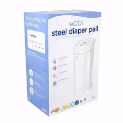Ubbi Diaper Pail Steel White