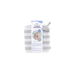 Portable Changing Mat with Grey and White Storage Bag Grey