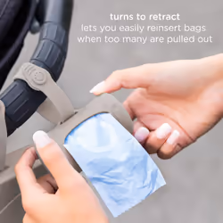 Retractable On-the-Go Bag Dispenser for Baby Travel, Diaper Bag Accessory Must Have for Newborns, Helpful Baby Accessory, Taupe