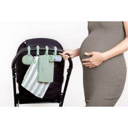 On-the-Go Diapering Gift Set, Includes Changing Mat and Bag, Wipes Dispenser, Pacifier Holder and Bag Dispenser, Newborn Essentials, Sage