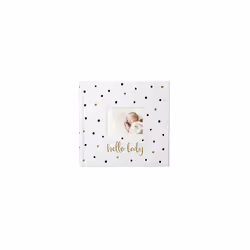 Baby Photo Album, Baby Book Keepsake for New and Expecting Parents, Gender-Neutral Baby Accessory, Black and Gold Polka Dot