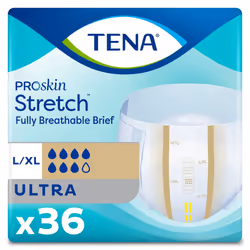 Tena Ultra Stretch Briefs Size Large/XL Case/72 (2 Bags of 36)