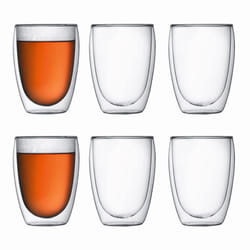 Bodum - 4559-10-12US Bodum Pavina Double Wall Insulated Glasses  12 Oz. (6-Pack)  Clear