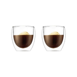 Bodum 8 oz Pavina Double Wall Glasses  High Heat Borosilicate Glass  2 Pack  Clear