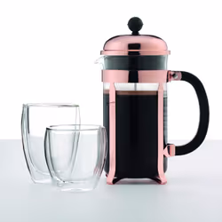 Bodum 8 oz Pavina Double Wall Glasses  High Heat Borosilicate Glass  2 Pack  Clear