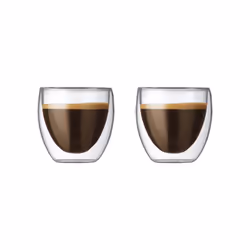 Bodum 2.5oz Pavina Double Wall High-Heat Borosilicate Glass Set of 2 Clear