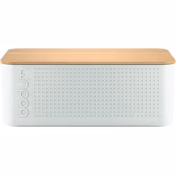 Bodum Bistro Bread Box Bin with Bamboo Lid in Off White