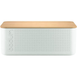 Bodum Bistro Bread Box Bin with Bamboo Lid in Off White