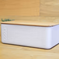 Bodum Bistro Bread Box Bin with Bamboo Lid in Off White - Additional view 4