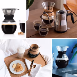 Bodum 11571Â 109Â 1L Pour Over Coffee Maker with Permanent Filter, Layered, Transparent, 14Â x 16.3Â x 20.2Â cm - Additional view 5
