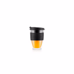 BODUM 11889-01S JOYCUP Travel Mug, double wall, 0.3 l, black band, Plastic