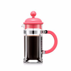 Bodum 1913-539BTR, French Press, 0.35 L, Pink, Transparent, Plastic, Silicone, Stainless steel, 3 cups, CAFFETTIERA