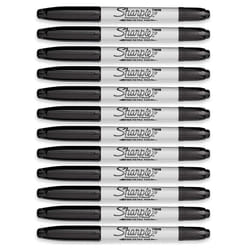 Sharpie Twin-Tip Permanent Markers  Ultra Fine and Fine Point  12-Count (Black)