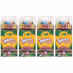 Crayola Twistables Colored Pencils No Sharpening Needed 18 Count (Pack of 4) Total 72 Pencils