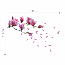 Walplus Giant Magnolia Flowers Removable Wall Sticker Decals