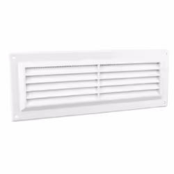 9 x 3 White Plastic Louvre Air Vent Grille with Flyscreem Cover