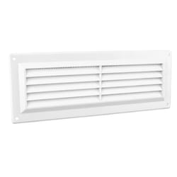 9 x 3 White Plastic Louvre Air Vent Grille with Flyscreem Cover