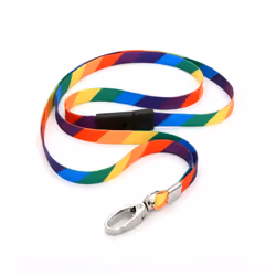 CKB Ltd 10x Breakaway RAINBOW Striped Premium Safety Lanyard Neck Strap Swivel Metal Clip For ID Card Holder Bright Fun Funky ...
