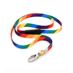CKB Ltd 10x Breakaway RAINBOW Striped Premium Safety Lanyard Neck Strap Swivel Metal Clip For ID Card Holder Bright Fun Funky Novelty Cool Lanyards