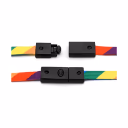 CKB Ltd 10x Breakaway RAINBOW Striped Premium Safety Lanyard Neck Strap Swivel Metal Clip For ID Card Holder Bright Fun Funky Novelty Cool Lanyards